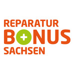 Schriftlogo "Reparaturbonus" in orange mit grünem "O"